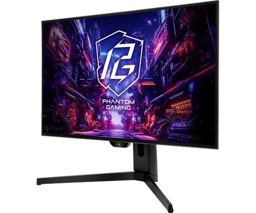 ASRock PGO27QFS - 27" QHD WOLED 240Hz 0.03ms KVM USB-C FreeSync Premium Pro — vue 3
