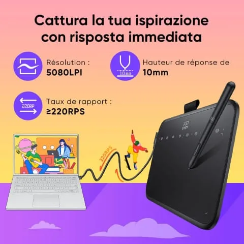 XPPEN Deco  640 IT640 - 5080LPI 6" Noir — vue 4