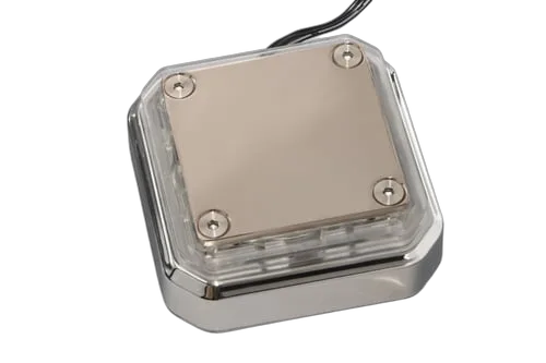 Alphacool Eisblock XPX Aurora CPU - Acryl Chrome/Blanc RGB — vue 3