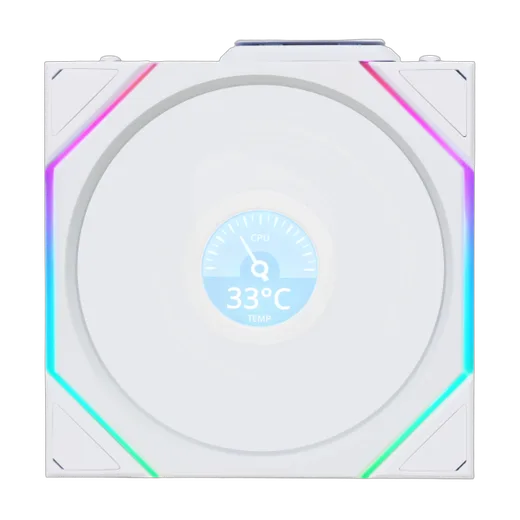 Lian-Li UNI FAN TL Sans fil LCD ARGB PWM + Contrôleur Reverse Blade - Pack 3x120mm - Blanc