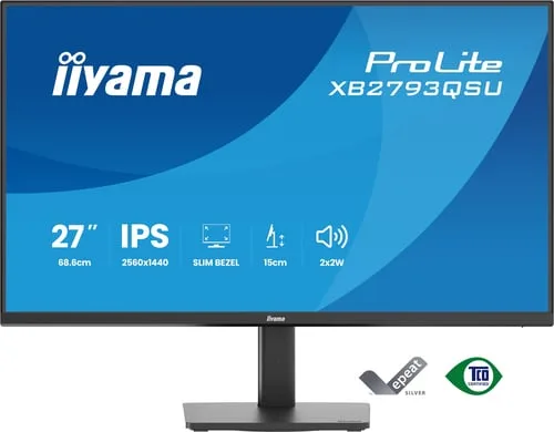 Iiyama Prolite XB2793QSU-B1 - 27" QHD 75Hz IPS 1ms Pivot Adaptive Sync