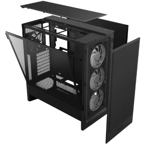 NZXT H5 Flow RGB Noir - MT/Sans Alim/E-ATX — vue 3