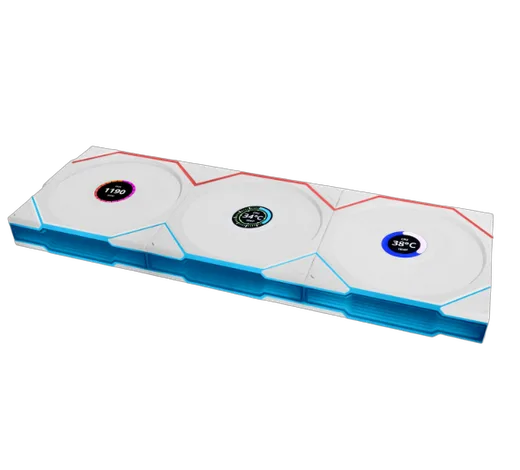 Lian-Li UNI FAN TL Sans fil LCD ARGB PWM + Contrôleur Reverse Blade - Pack 3x120mm - Blanc — vue 3