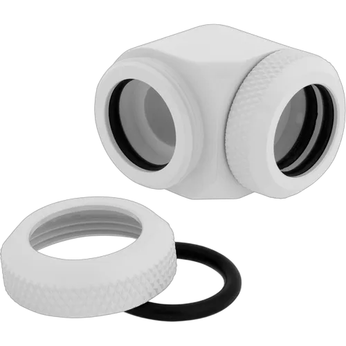Corsair Fittings 90° Hydro X XF Hardline - 14mm Blanc (x2) — vue 3