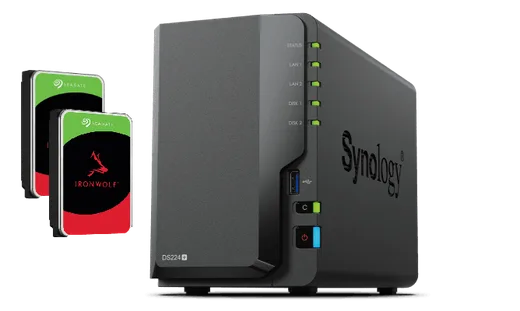 Synology DS224+ avec 2 disques Ironwolf 2 To ST2000VN003