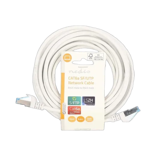 Nedis Câble RJ45 Cat6a S/FTP - 5m - Blanc
