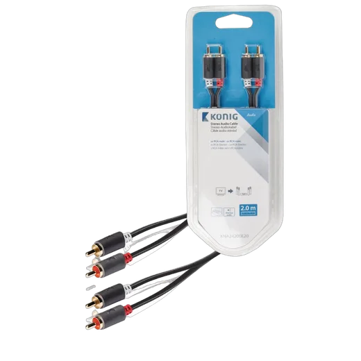 Câble audio 4xRCA mâle/mâle - 2m - Gris