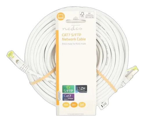 Nedis Câble RJ45 CAT7 S/FTP mâle/mâle - 20m - Blanc