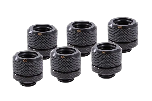 Alphacool Pack de 6 Fitting pour Tube rigide noir 14mm G1/4