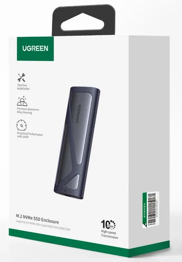 UGREEN USB-C 3.1 Gen2 vers M.2 NVME pour SSD - 0.50m - Gris — vue 2