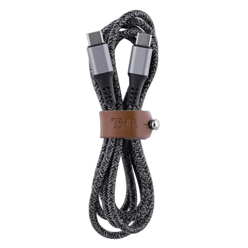 T'nB Câble USB-C vers USB-C - 1,5m nylon RPET - Noir — vue 4