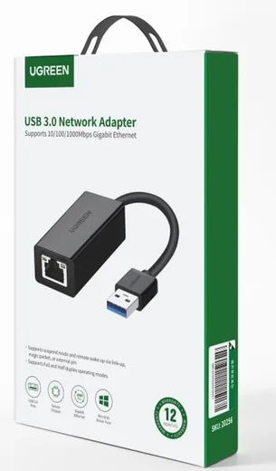 UGREEN Adaptateur RJ45 vers USB 3.0 - 0.10m - Noir — vue 2