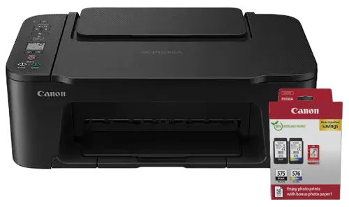 Canon PIXMA TS3750i Black + Cartouche d'encre PG-575/CL-576 pack 2 couleurs