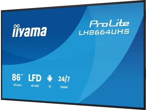 Iiyama LH8664UHS-B3AG - 85.6" 4K IPS 8ms Android14 iiShare — vue 5