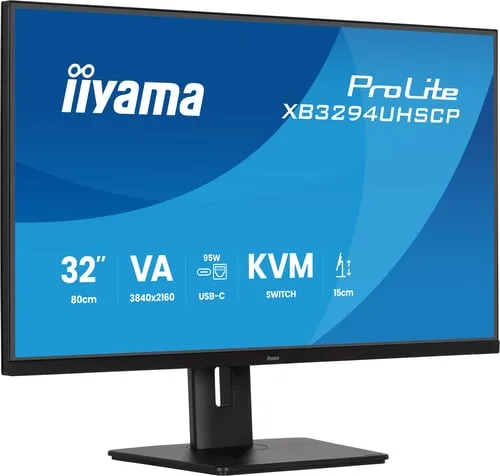 Iiyama Prolite XB3294UHSCP-B1 - 31,5" 4K 60Hz VA 2ms Pivot Adaptive Sync FreeSync — vue 2