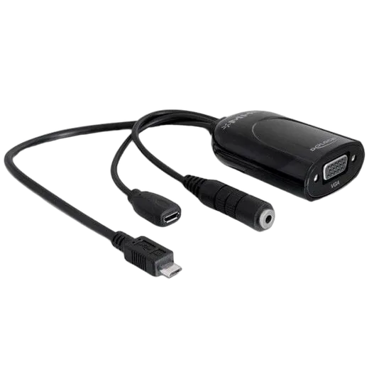 Adapt. MHL MicroUSB M to VGA F/MicroUSB F/Jack — vue 1
