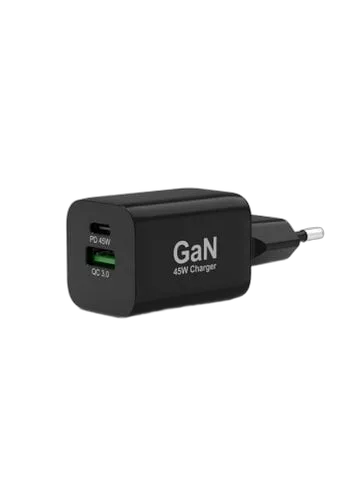 Port Chargeur mural GaN 45W - 2 ports + Câble USB-C 2m — vue 1