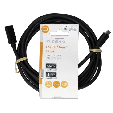 Nedis Câble USB-C 3.2 mâle/femelle - 60W - 2m - Noir