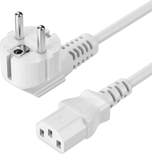 Compatible Câble d'alimentation (CEE 7 vers C13) - 2m Blanc