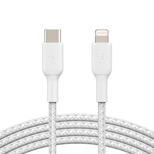 Belkin Lightning to USB-C Cable Braid 1M White — vue 5
