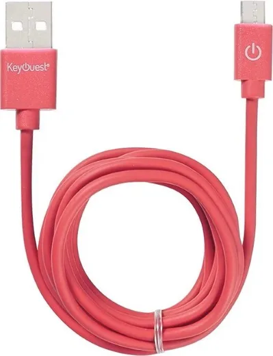 KEYOUEST Câble USB-A/Micro USB B - 1.2m - Rouge — vue 2