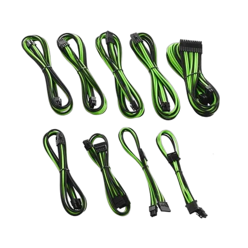 CableMod Cable Kit C-Series PRO ModMesh Black/Light Green Corsair - CM-PCSR-FKIT-NKKLG-R — vue 2
