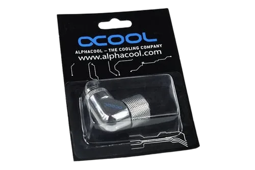 Alphacool Fitting 13/10mm - 90° rotatif - G1/4" - Chrome — vue 3