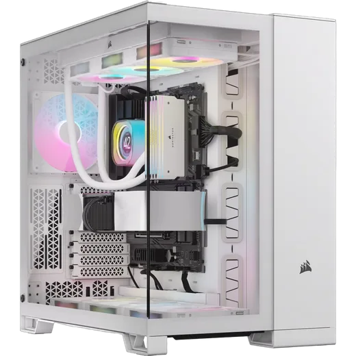 Corsair 6500X Tempered Glass MT - White/Satin Gray Alum