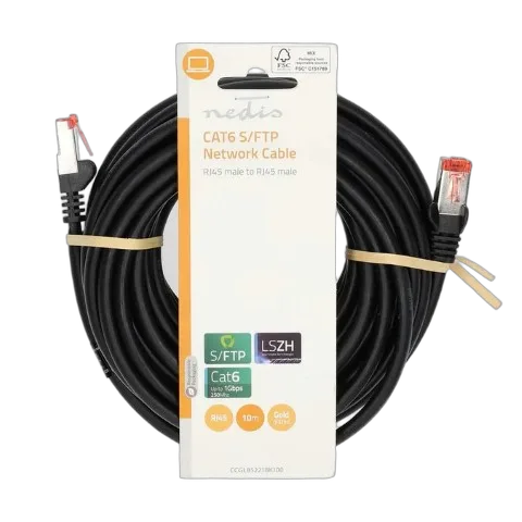 Nedis Câble RJ45 Cat6 S/FTP - 10m - Noir
