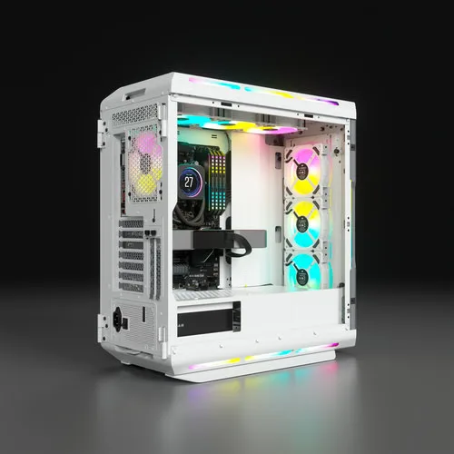 Corsair iCUE 5000T Midi-Tower, RGB, Tempered Glass - weiÃŸ — vue 4