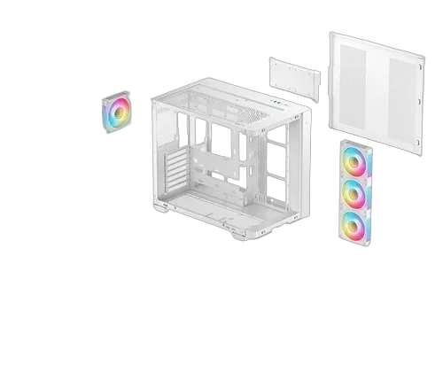 Deepcool CG530U 4F Blanc - MT/Sans Alim/ATX — vue 8