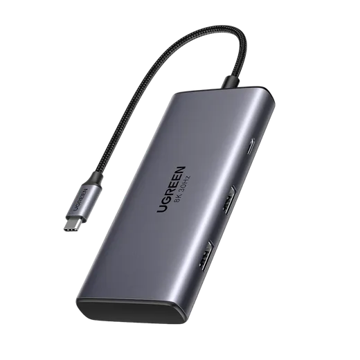 UGREEN 6 ports USB-C vers 2xUSB 3.0 + 2xHDMI + 2xUSB-C - 8K 30Hz - 100W - Gris
