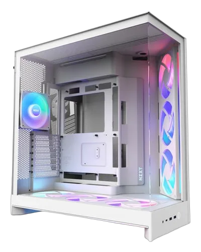 NZXT H9 Flow RGB+ Blanc - MT/Sans Alim/E-ATX