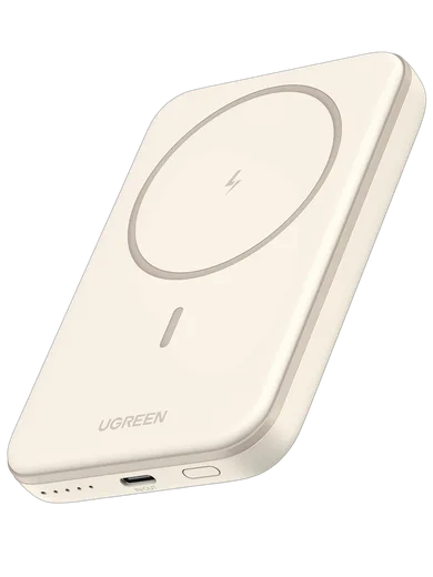 UGREEN Magnétique externe sans fil - 5000mAh - USB-C - 15W - Beige