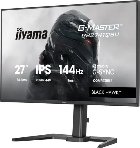 Iiyama G-Master GB2741QSU-B1 - 27"QHD 144Hz IPS 1ms Pivot Adaptive Sync G-Sync — vue 3