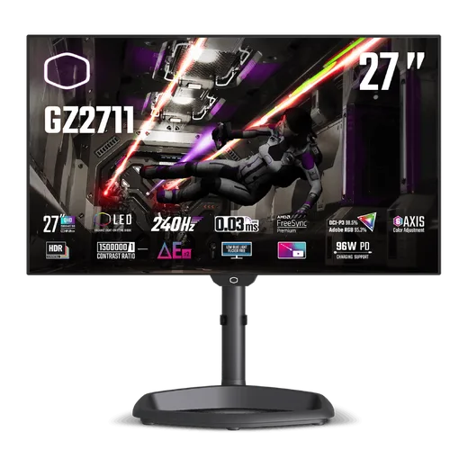 Cooler Master TEMPEST GZ2711 - 27" QHD OLED 240Hz 0.03ms HDR USB-C FreeSync Premium