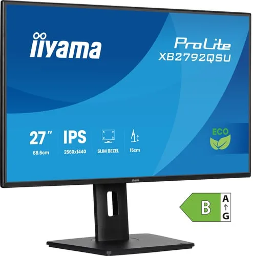 Iiyama Prolite XB2792QSU-B1 - 27" QHD 120Hz IPS 3ms Pivot Adaptive Sync FreeSync — vue 2