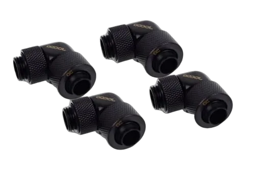 Alphacool Eiszapfen Fitting compression - 13/10mm - 90° rotatif G1/4 - Pack de 4 - Noir