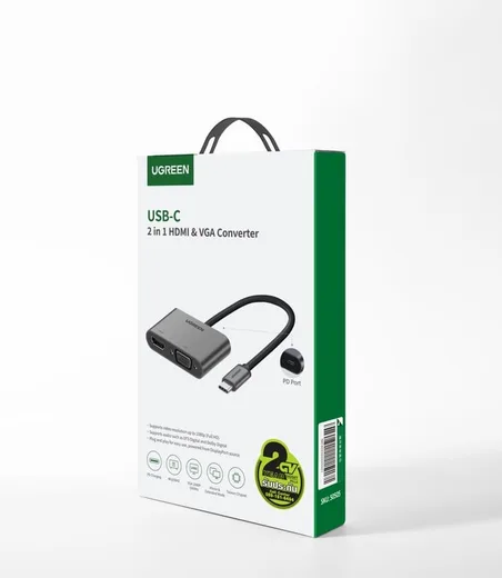 UGREEN Adaptateur USB-C vers HDMI 1.4 + VGA + USB 3.0 - 0.25m — vue 2