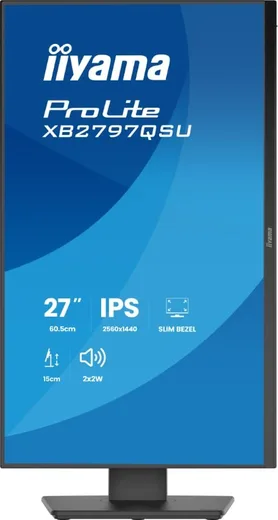Iiyama XB2797QSU-B1 -  27" QHD 75Hz 1ms Pied réglable Pivot — vue 3