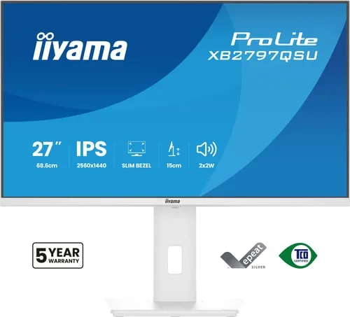 Iiyama Prolite XB2797QSU-W1 - 27" QHD 75Hz IPS 1ms Pivot Adaptive Sync — vue 1