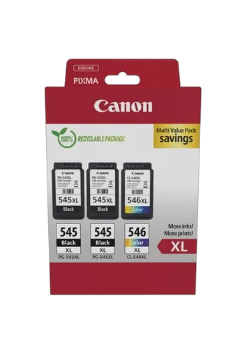 Canon Pack Noire*2 + Couleur - PG-545XLx2/CL-546XL MULTI