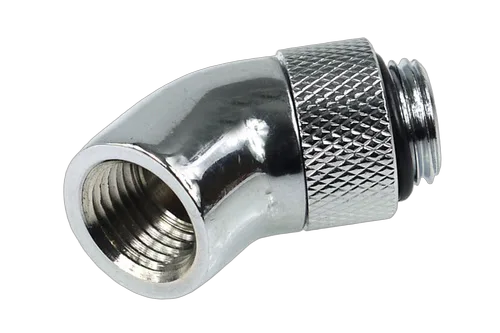 Alphacool HF Coude 45° rotatif - 1/4" Mâle / Femelle Chrome — vue 2