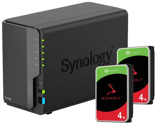 Synology DS225+ - 2 Baies avec disques de 4To IronWolf
