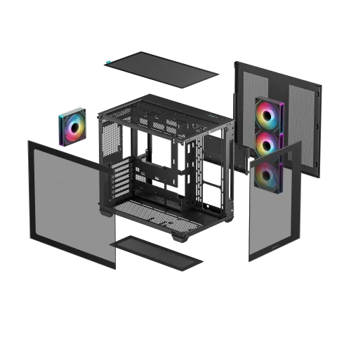 Deepcool CG530 4F Noir - MT/Sans Alim/ATX + MYSTIQUE 360 ARGB - Noir - 360mm — vue 11
