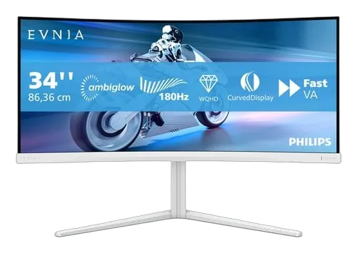 Philips Evnia - 34" CURVE UWQHD 180Hz Fast VA Ambiglow FreeSync Premium