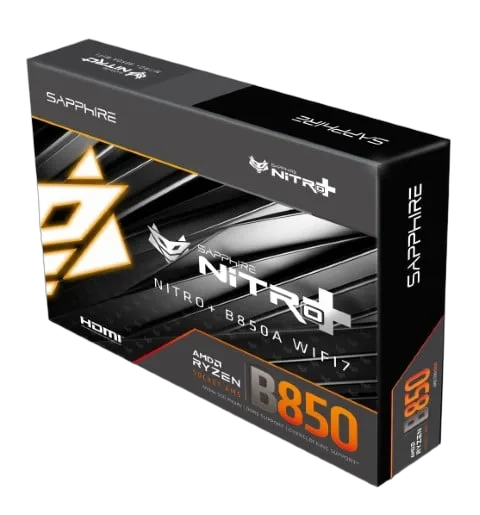 Sapphire NITRO+ B850A WIFI7 — vue 3