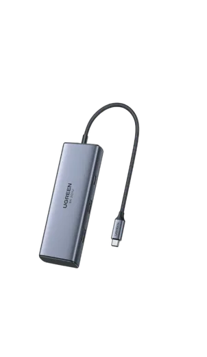 UGREEN 6 ports USB-C vers 2xUSB 3.0 + 2xHDMI + 2xUSB-C - 8K 30Hz - 100W - Gris — vue 2