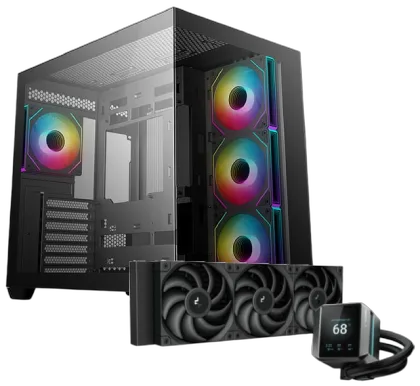 Deepcool CG530 4F + Watercooling LCD Mystique 360 Noir