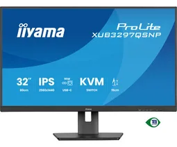 Iiyama XUB3297QSNP-B1 - 32" QHD 100Hz IPS KVM RJ45 Dock USB-C 95W — vue 2